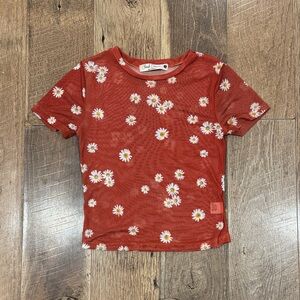Janie and Jack Red Daisy Short Sleeve Tee
